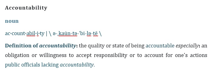 Accountability.