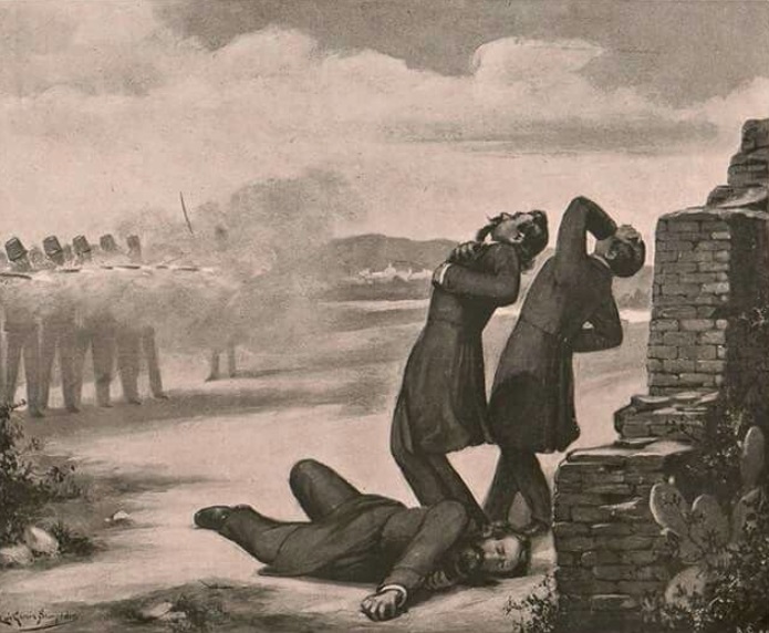 Litografía de fusilamiento.