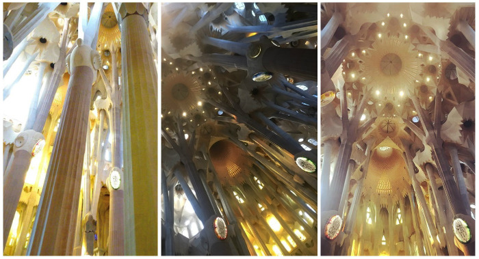 Interior del Templo de la Sagrada Familia.