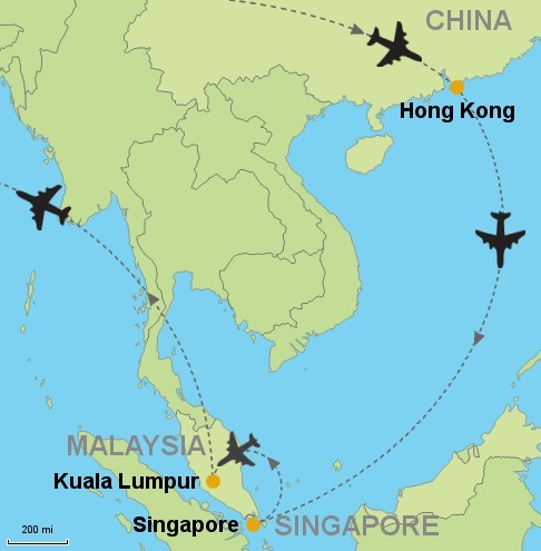 Hong Kong, Malasia, Singapur