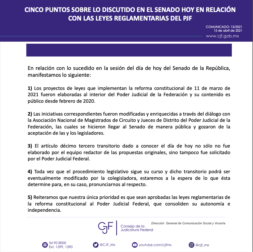 Morena aprueba dictamen inconstitucional; Golpe de Estado al Poder Judicial