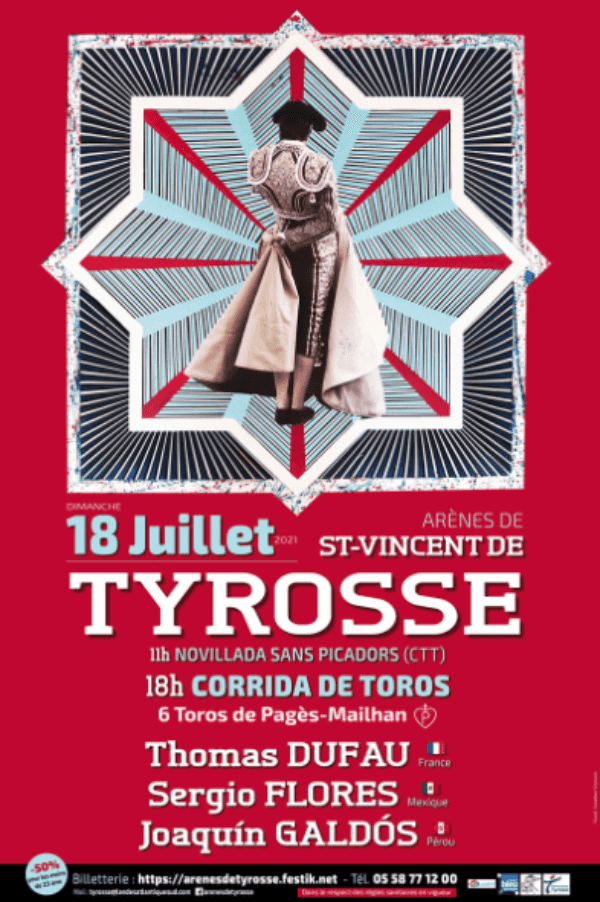 cartel corrida toros en St. Vicent de Tyrosse