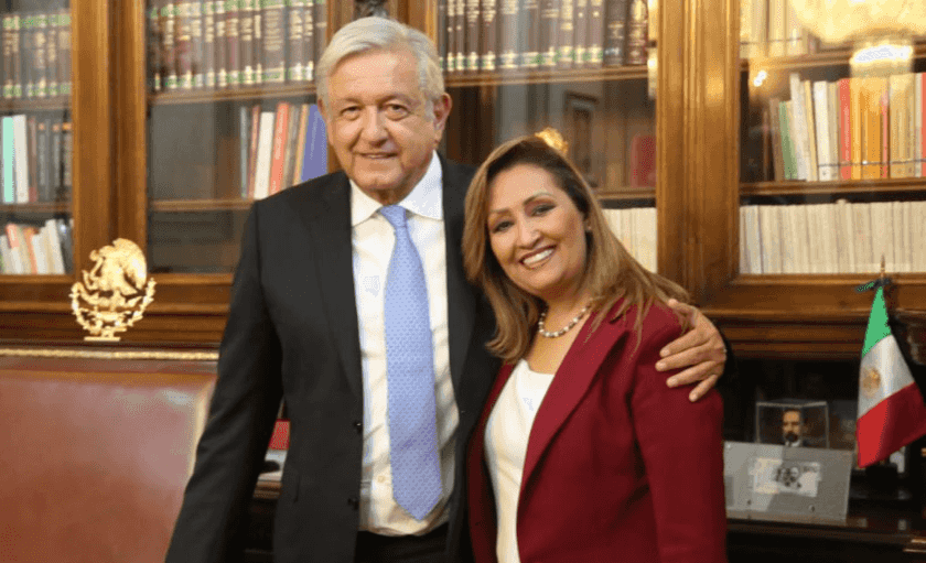 Lopez Obrador y Lorena Cuéllar Cisneros, gobernadora de Tlaxcala
