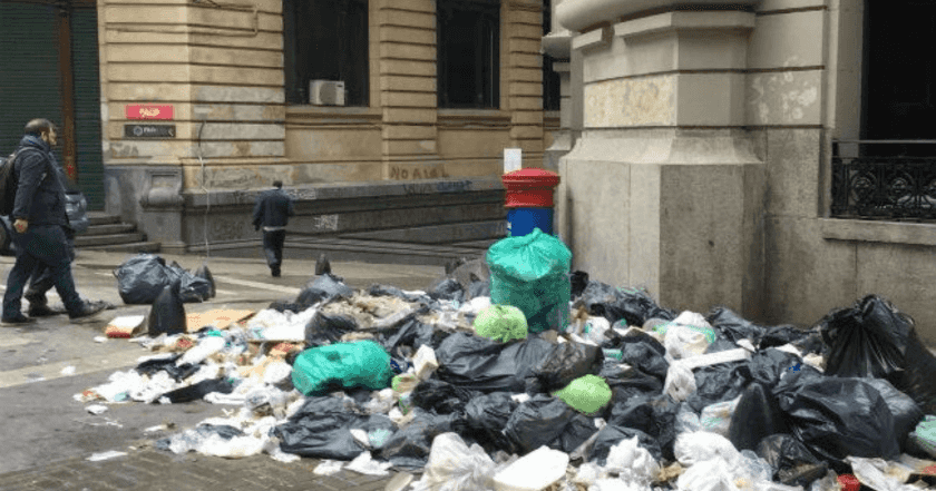 basura en las calles
