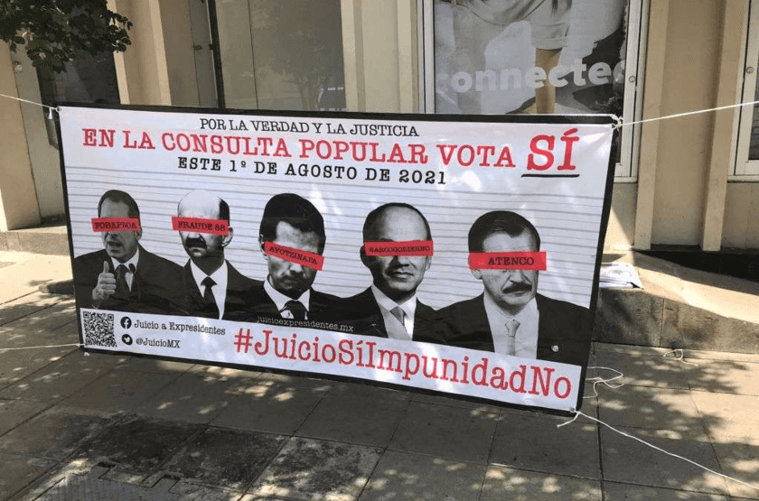 cartel difusión juicio a expresidentes, 1 de agosto
