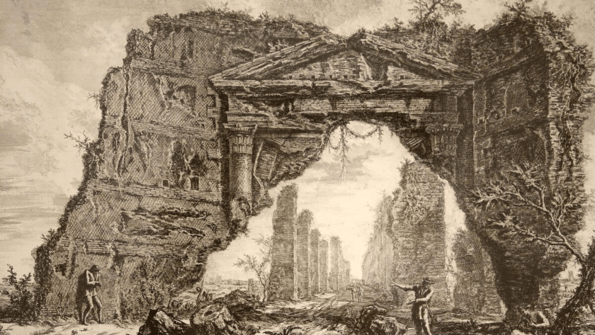 Grabado de la serie "Le antichitá romane", de Piranesi