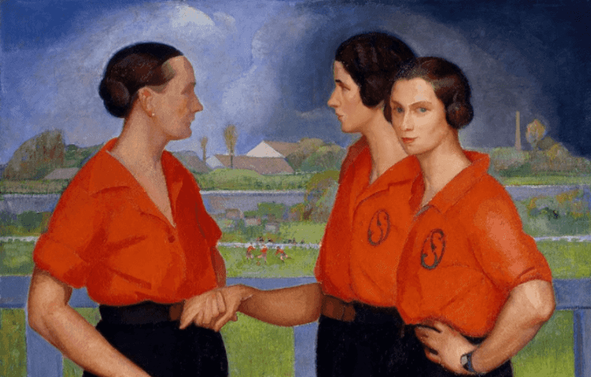 Angel Zarraga, las futbolistas, detalle, 1922, ciudad de mexico, museo de arte moderno