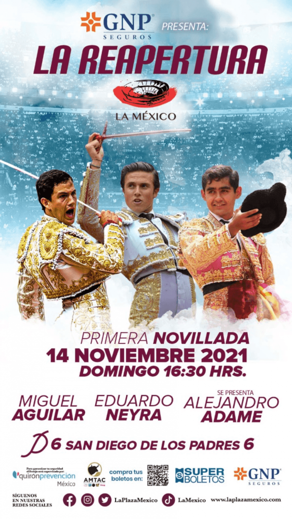 Cartel en La México 14 de noviembre de 2021
